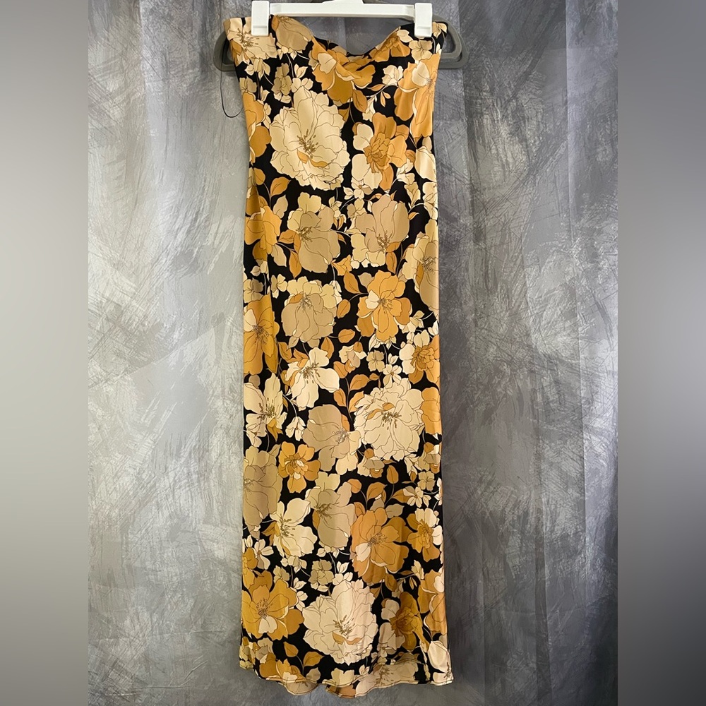 J. Crew Black and Gold Floral Dress
